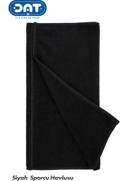 Siyah Sporcu Antreman Havlusu Microfiber Gym Fitness Boks Tenis Spor Havlusu 48x90cm