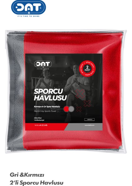 Ikili Sporcu Havlu Seti Microfiber Gym Fitness Boks Plates Tenis Spor Havlusu 48x90cm