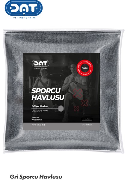 Gri Sporcu Antreman Havlusu Microfiber Gym Fitness Boks Tenis Spor Havlusu 48X90CM
