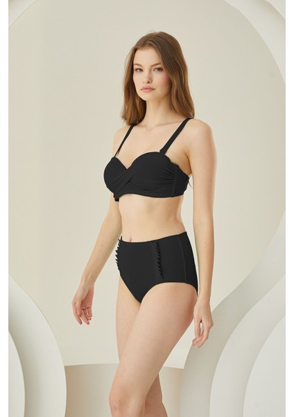 Siyah Beauty From Straplez Tek Üst Bikini
