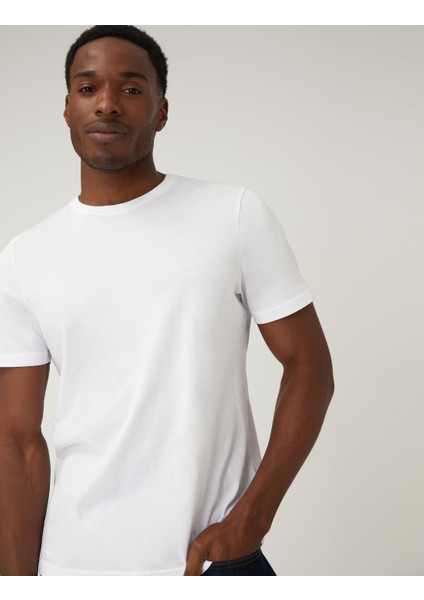 Saf Pamuklu Kısa Kollu T-Shirt