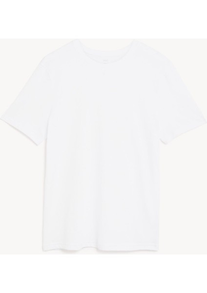 Saf Pamuklu Kısa Kollu T-Shirt fırsatları