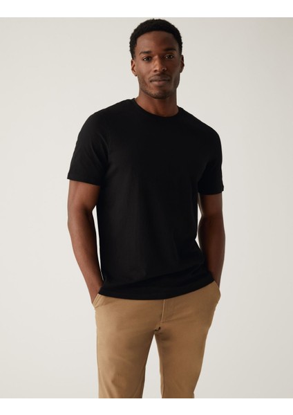 Saf Pamuklu Kısa Kollu T-Shirt fiyatları