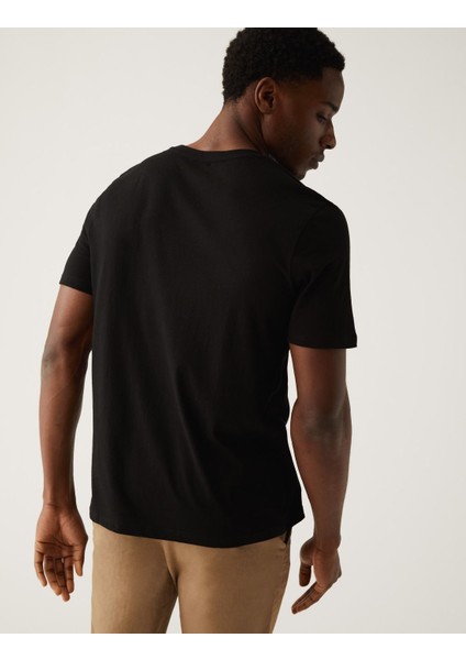 Saf Pamuklu Kısa Kollu T-Shirt fırsatları