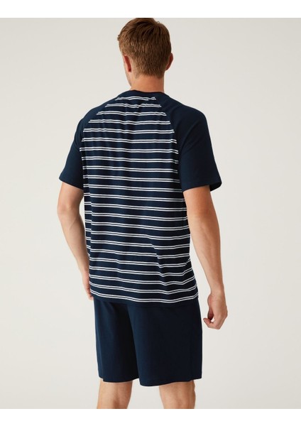 Saf Pamuklu Kısa Kollu Pijama Takımı