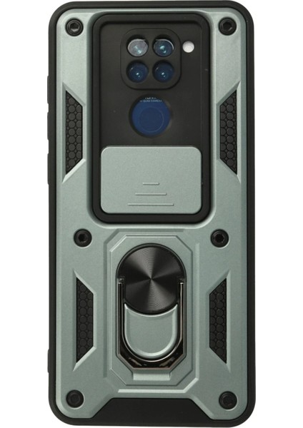 Xiaomi Redmi Note 9 Kılıf Pars Lens Yüzüklü Silikon - Yeşil - ASBTC8859-6163