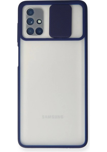 Samsung Galaxy M51 Kılıf Palm Buzlu Kamera Sürgülü Silikon - Lacivert - ASBTC4636-8963