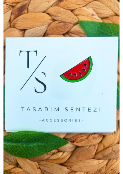 Rozet Metal Broş Yaka Okul Çantası Kıyafet Şapka Takı Aksesuar Karpuz Dilimi Meyve Watermelon Rosett