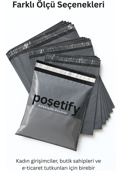 Gri Cepli Kargo Poşeti 45X55+5 cm 500 Adet E-Ticaret Poşeti | Yapışkan Bantlı Gönderi Zarfı