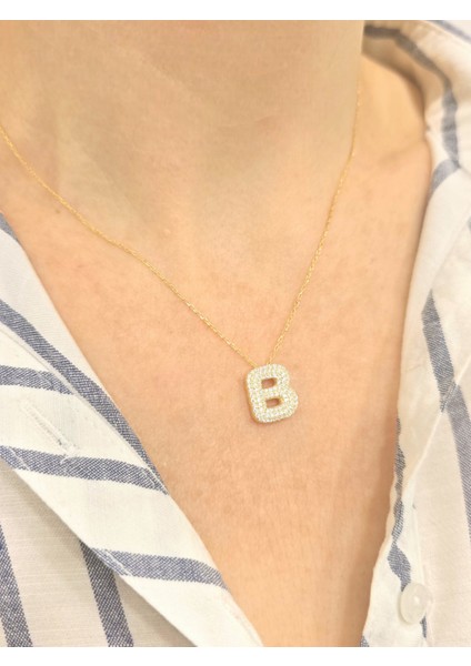 925 Ayar Gümüş Balon B Harfi Kadın Gümüş Kolye fiyatları