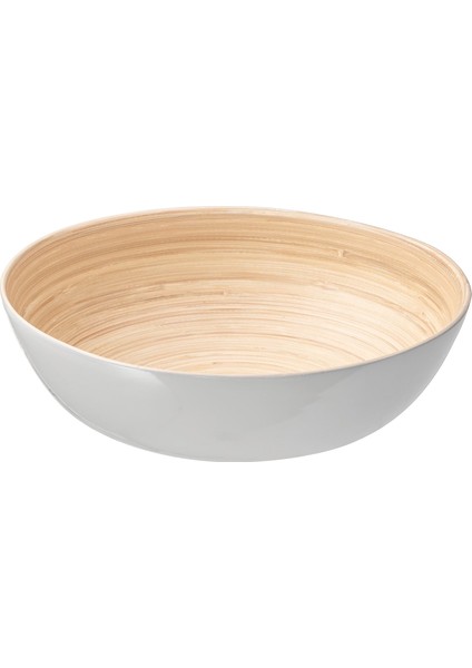 Rundlıg Servis Kasesi 30 cm Doğal Beyaz Bambu Dayanıklı El Yapımı Kase
