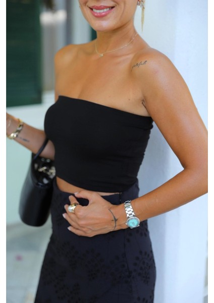 Kadın Straplez Crop