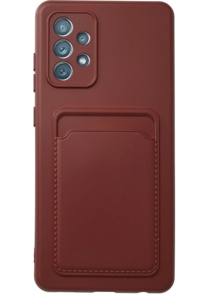 Samsung Galaxy A72 Kılıf Kelvin Kartvizitli Silikon - Bordo - ASBTC4940-8485