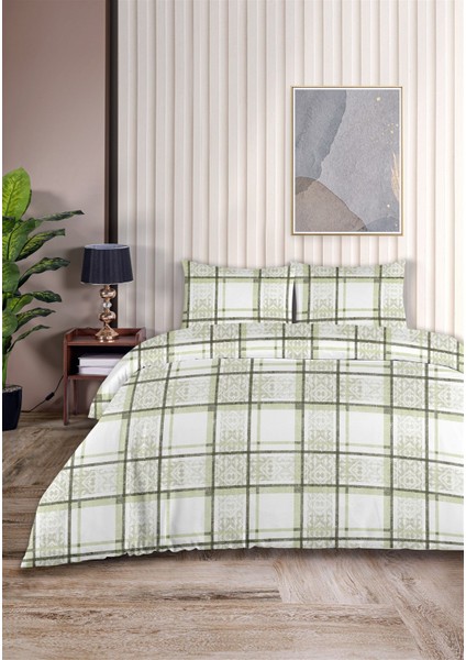 Hermes %100 Pamuk Tek Kişilik Nevresim Takımı 160X220CM Haki