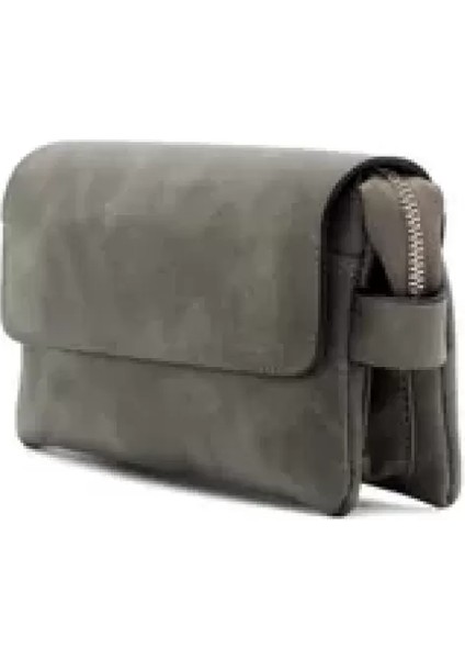 Erkek Lüks Gri Renk El Tutturmalı Portföy Çanta