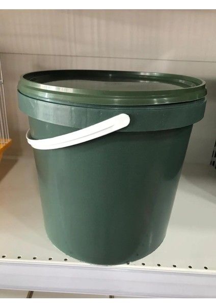 10 Lt Yeşil Plastik Kova - 10 Lt Saplı Gıdaya Uygun Sızdırmaz Kilitli Kapaklı