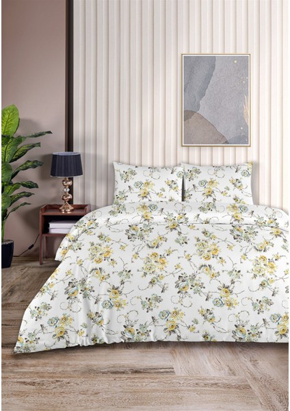 Gardenya %100 Pamuk Tek Kişilik Nevresim Takımı 160X220CM Açık Sarı