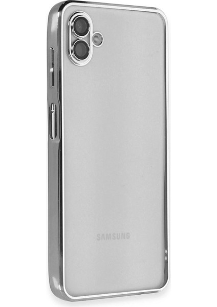 Samsung Galaxy A04 Kılıf Lensli Silikon - Gümüş - ASBTC5930-5439
