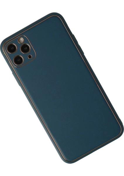 iPhone 11 Pro Max Kılıf Coco Deri Silikon Kapak - Mavi fiyatları