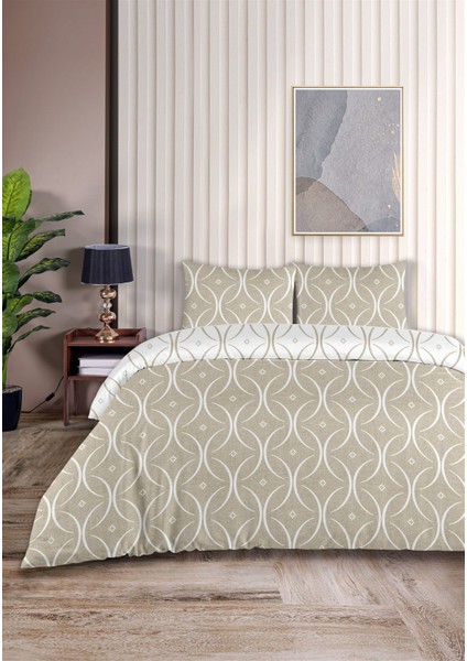 Focus %100 Pamuk Tek Kişilik Nevresim Takımı 160X220CM Bej Beyaz