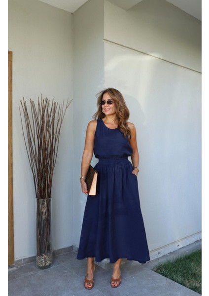 Lacivert Bluz Etek Takım