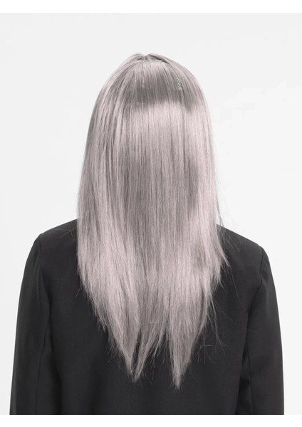 Bfs Platin Gri Gümüş Renk Uzun Parti Peruğu Uzun Takma Peruk modelleri