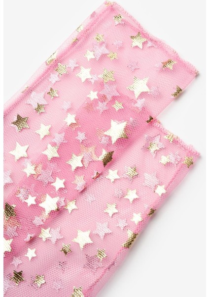 Pembe Gold Küçük Yıldız Detaylı Kız Çocuk Tül Çorap fiyatları