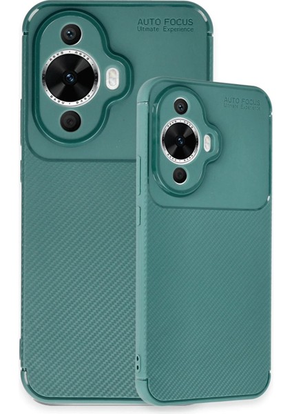 Huawei Nova 12S Kılıf Auto Focus Karbon Kapak - Koyu Yeşil - ASBTC3928-9317 modelleri