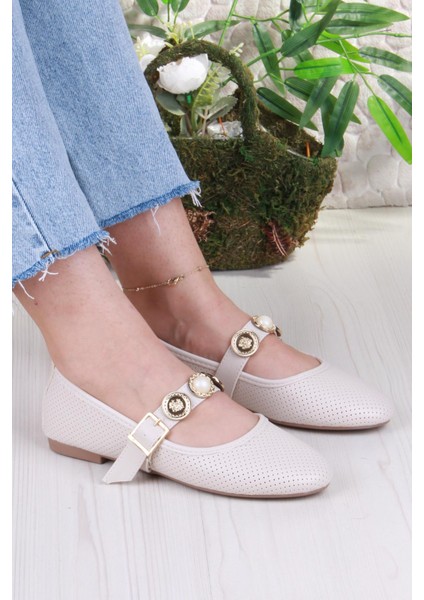 01-513 Soft Toka Detaylı Şık Ev Iş Ofis Rahat Günlük Ayakkabı Kadın Babet