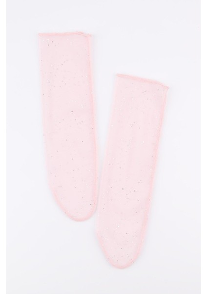 Pudra Küçük Sim Detaylı Kız Çocuk Tül Çorap fiyatları