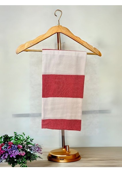 Hürrem 100*180 Pembe Çizgili Bordo Renk %100 Pamuk Çok Amaçlı Peştemal fiyatları