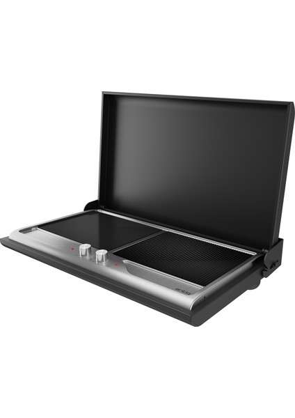 Savor Serisi Düz - Grill Camlı Inox/siyah Elektrikli Barbekü