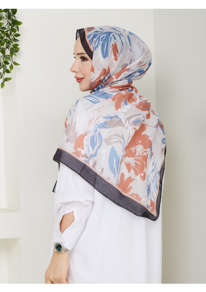 Toprak Tonu Çiçek Desenli Şal – 75X185 cm fiyatları