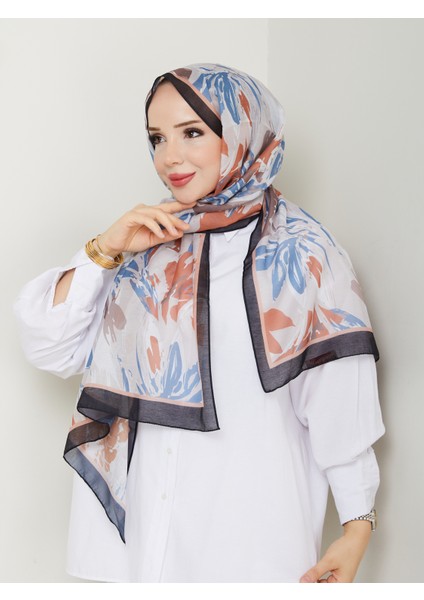Toprak Tonu Çiçek Desenli Şal – 75X185 cm modelleri