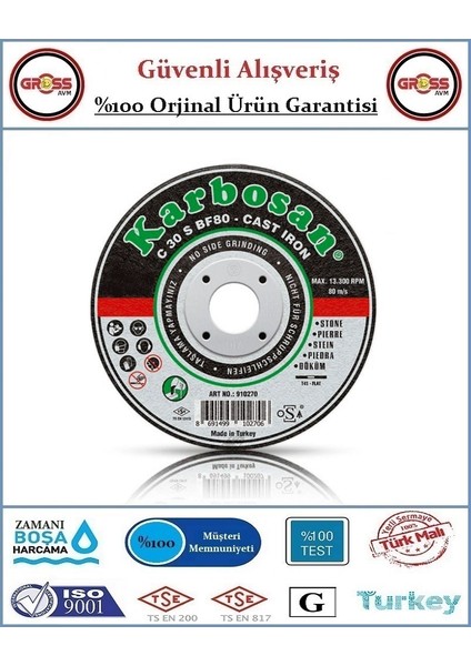 Mermer Kesme Disk Taşı - 180MM - Orjinal Ürün fiyatları