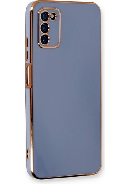 Samsung Galaxy A03S Kılıf Volet Silikon - Mavi