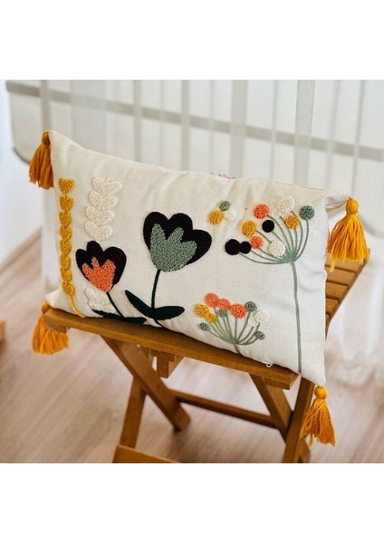 2’li Punch Işlemeli Premium Nakışlı Dal Çiçek Temalı Dekoratif Kırlent Kılıfı fiyatları