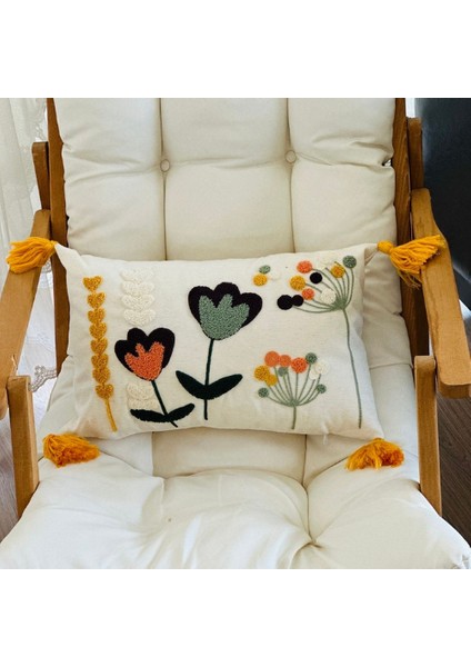 2’li Punch Işlemeli Premium Nakışlı Dal Çiçek Temalı Dekoratif Kırlent Kılıfı fırsatları