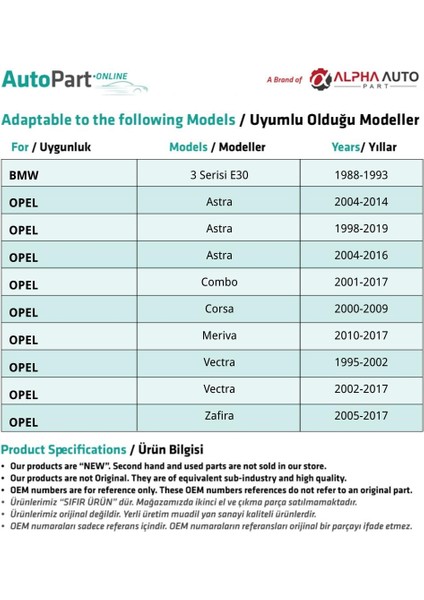 Opel ve Bmw Için Tampon Klipsi- 10 Adet modelleri
