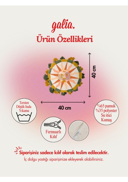 Özel Tasarım Mistik Güneş Ay Figürlü Punch Kırlent indirimleri