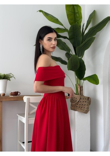 Stars Straplez Elbise S-Kırmızı fırsatları