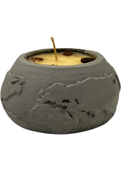 Küre Beton Saksıda Kahve Kokulu Dekoratif Mum
