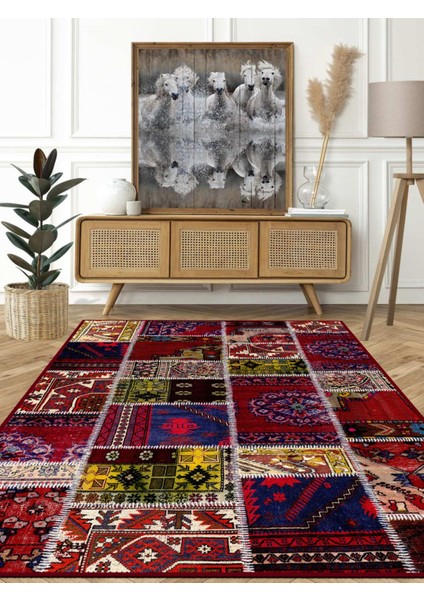 Vitage Etnik Kırmızı Desen Eskitme Model Dokuma Taban Kilim fiyatları