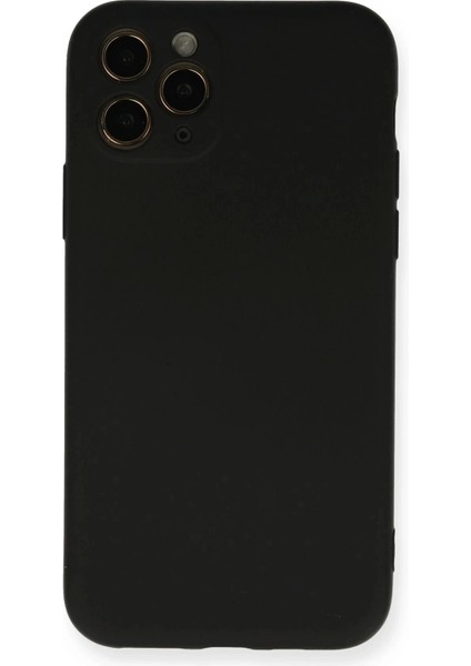 iPhone 11 Pro Kılıf Nano Içi Kadife Silikon - Siyah