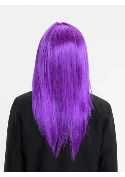 Bfs Mor Renk Düz Kesim Uzun Parti Peruğu Takma Saç
