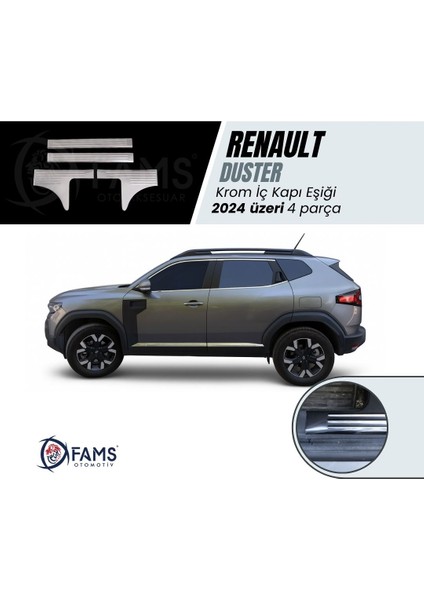 Renault Duster 2024 Üzeri Için Krom Iç Kapı Eşiği 4 Kapı Paslanmaz Çelik