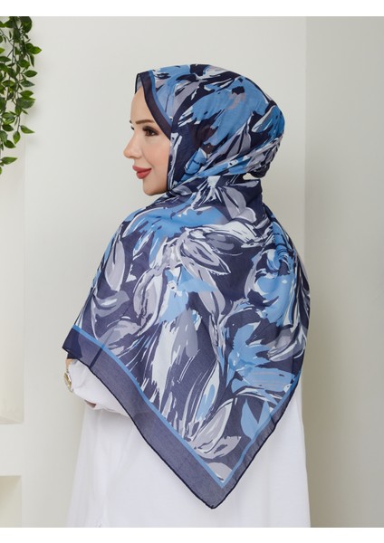 Gece Mavisi Fırça Desenli Şal – 75X185 cm fırsatları