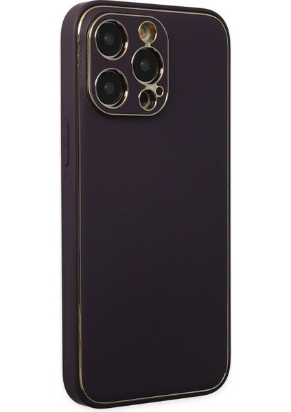 iPhone 13 Pro Kılıf Coco Deri Silikon Kapak - Derin Mor - ASBTC1462-9305 fiyatları