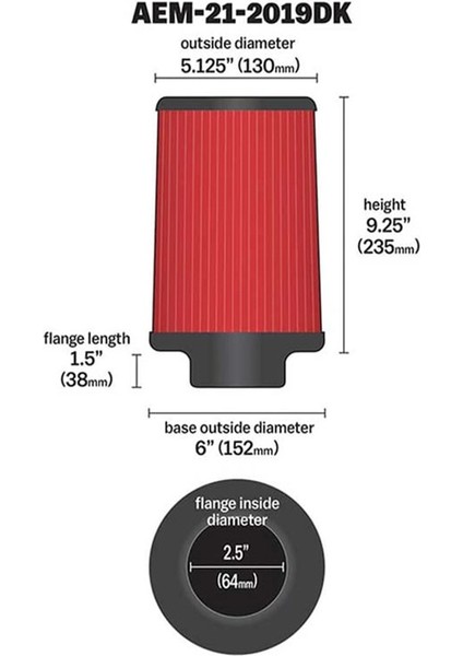 AEM-21-2109DK Unıversal Hava Filtresi