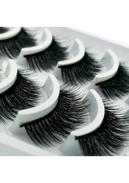 Doğal Görünümlü İpek Bütün 10'lu Takma Kirpik Seti- 10 Çift Gerçek Takma Kirpik- Model: D18 modelleri